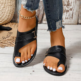 Women Slippers Outside Casual Beach Women Shoes Summer New Flats Flip Flop Sandals Walking Clip Toe Rome Buckle Ladies Slides