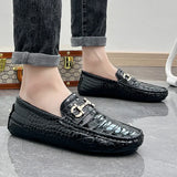 High Quality Snakeskin Leather Men Loafers Green Luxury Men Casual Shoes Comfort Lightweight Macasin Shoes For Men Plus Size 48