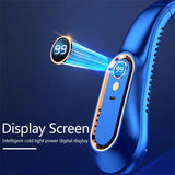 Neck Bladeless Fan Mini Ultra Long Life Portable Lazy Silent Fan Usb Charging Student Sports Office Digital Display Power 5 Gear