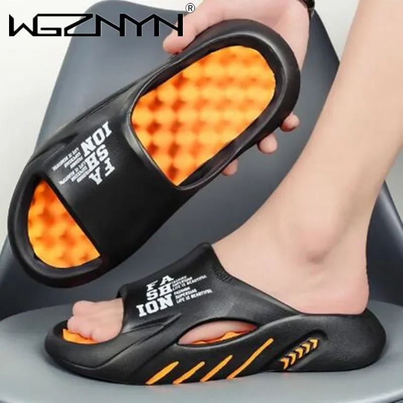 Summer Massage Slippers for Men Sides Indoor Outdoor Sandals Beach Casual Shoes Soft Sole Slides Men Flip-flops Men's Sandals