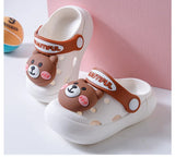 Summer Kids Slippers Sandals Hole Shoes Cute Personality Three-Dimensional Bears Soft Soles Comfortable Boys Girls Slippers