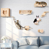 Wall Mounted Cat Space Capsule Bed Wooden Climbing Floating Shelf Transparnt Kitten  House for Sleeping Resting Wall Furniture