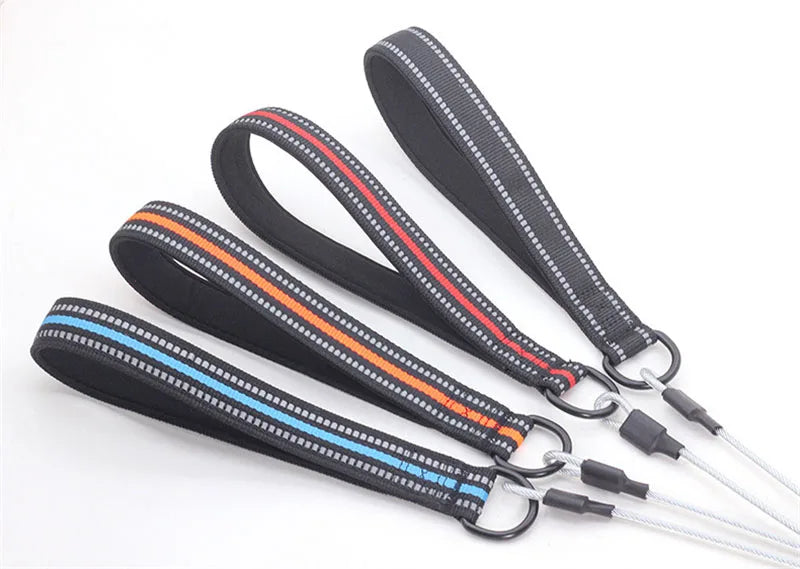 120cm Steel Wire Dog Rope Dog Training Leash Dog P Chain Slip Reflective Anti-bite Strong Big Dog Leash P Collar Lead For Dog