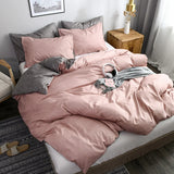 Simple Texture Grain Polyester Duvet Cover Set King Size Plain Queen Bedding Set Affordable Durable Quilt Cover and Pillow Case