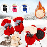 4pcs Antiskid Puppy Shoes Pet Protection Soft-soled Pet Dog Shoes Winter Prewalkers Soft Supplies Pet Paw Care