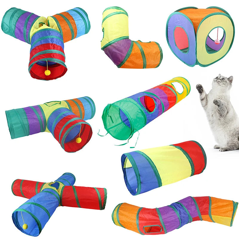 Cat Tunnel Tube Foldable Cat Toys Kitty Training Interactive Fun Toy Tunnel Bored for Puppy Kitten Pet Supplies Cat Accessories