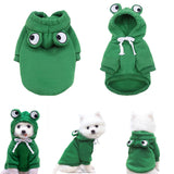 Winter Pet Dog Clothes Warm Frog Fleece Hoodies For Small Medium Dogs Cats Funny Puppy Sweatshirt Chihuahua Costume Products