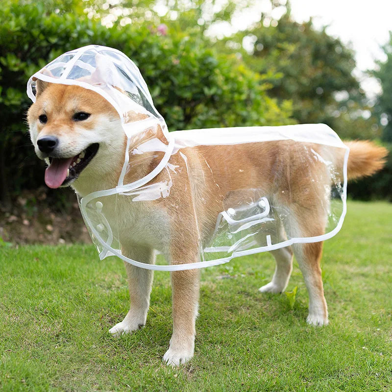 Pet Dog Puppy Transparent Rainwear Raincoat Pet Hooded Waterproof Jacket Clothes Soft PVC Small Dogs Raincoat Puppy Rain Poncho