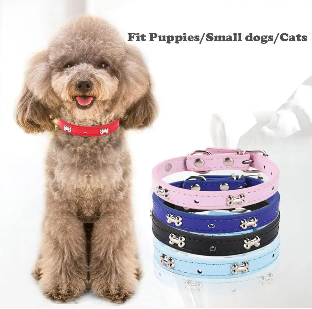 Leather Dog Collar Personalized  For Big Dogs Cute Cat Dog Collars Luxury Designer Leather For Small Dogs Cats Pet Accessories