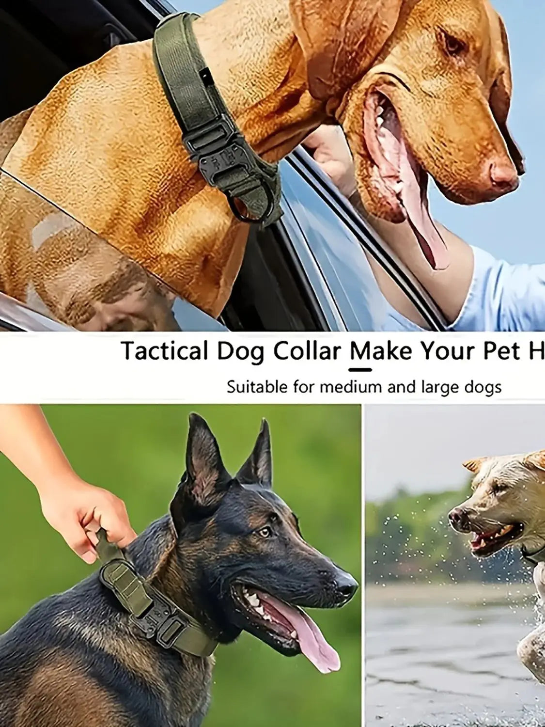 Tactical Dog Collar, Pet Dog Collar, Military Dog Collar Adjustable Dog Training Collar With Quick-release Buckle