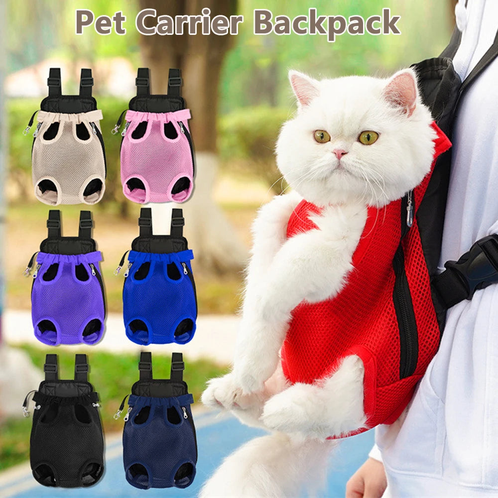 Adjustable Cat Dog Carrier Bag Pet Double Shoulder Backpack Portable Bag Outdoor Travel Camping Hiking Chest Strap Bag