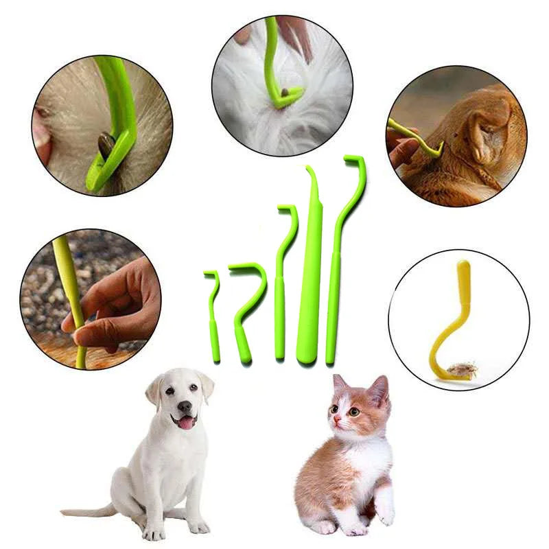 3pcs Flea Remover Hook Tick Remover Tweezer Tick Pull Pet Cat Dog Accessaries Tick Clamp Pet Mites Flea Extractor Dog Accessarie