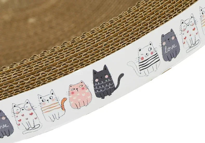 Cat Scratcher Cardboard Cat Scratcher Bed Corrugated Oval Cat Scratch Pad Board Claw Toys for Cats Wear-Resistant Cat Bed Nest