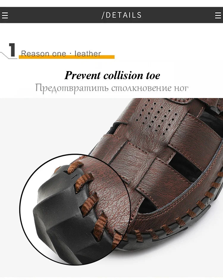 Men Beach Sandals Roman Style Men Sandals Summer Leather Shoes for Beach Outdoor Fashion Walking shoes male Sandalias size 38-48