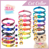 Cat Bells Collars 12 Color Adjustable Nylon Buckles Reflective Nylon Dog Collar Neck Strap Luminous Collars Pet Accessories