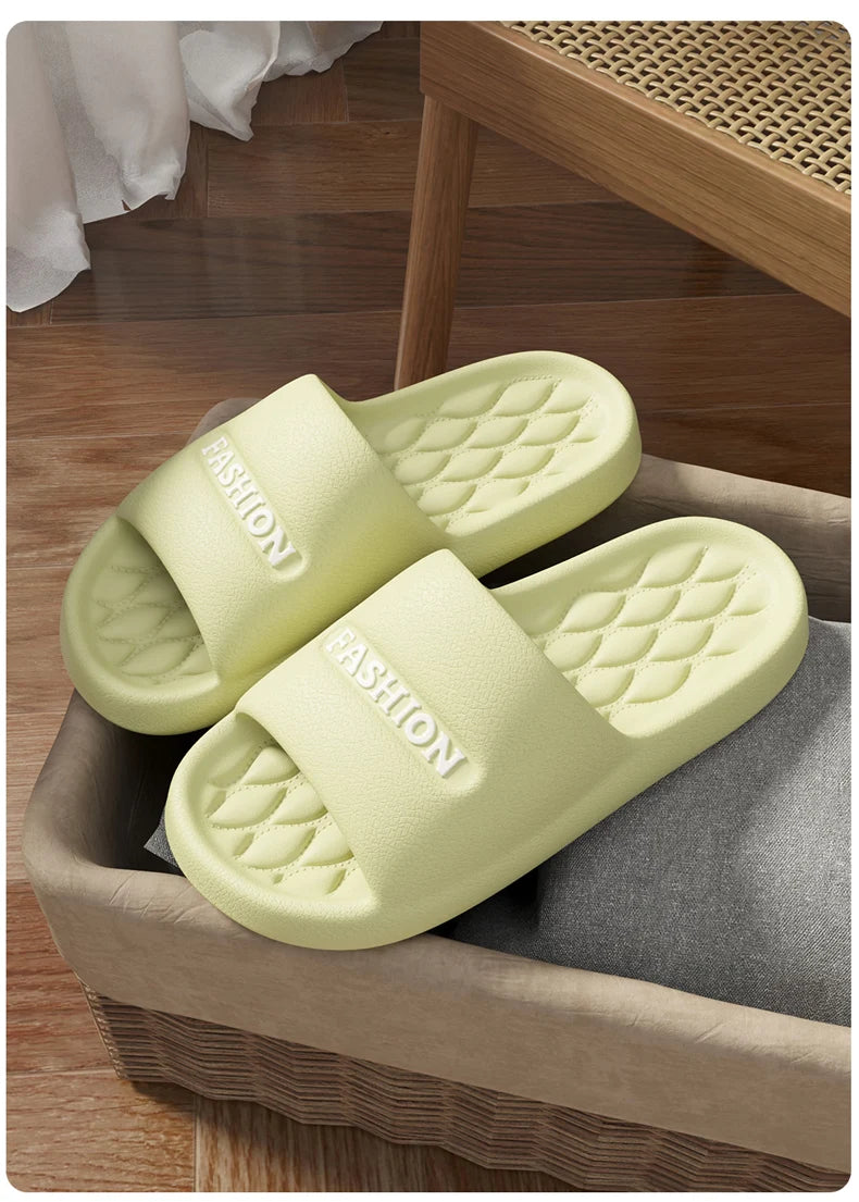 Summer Fashion Women Men Indoor Sofa Soft Comfortable Bottom Home Slippers Household EVA Slippers Anti-slip Outdoor Beach Slides