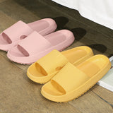 Soft Sole Indoor Slippers Women Men Non-Slip Bathroom Home Flip-Flops Thick Platform Cloud Sandals Ultra-Light Outdoors Slides