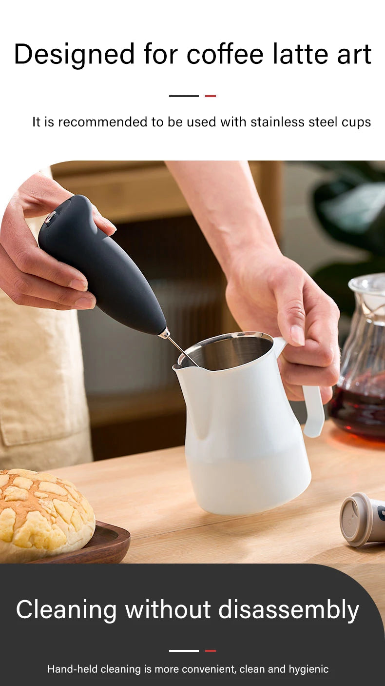 Electric Milk Frother Handheld Mixer Coffee Foamer Egg Beater Cappuccino Stirrer Mini Portable Blenders Home Kitchen Whisk Tool