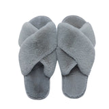 2023 Winter Women Home Indoor Casual Slippers Female Flip Flops Fluffy Shoes Cross Design Slides Ladies Soft Warm Plush Slipper