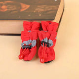 4pcs Waterproof Pet Dog Shoes Anti-slip Rain Snow Boot Thick Warm For  Small Cats Dogs Puppy Dog Socks Booties