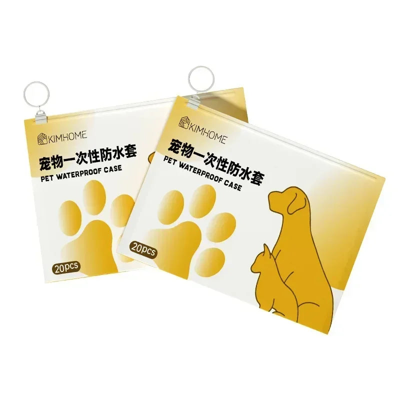 20pcs Pet Dog Disposable Shoe Covers Anti Dirt Foot Covers Walking Dog Socks Waterproof Anti Slip Shoes Non-woven Fabric 강아지 양말