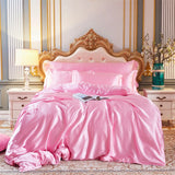 High End Home Emulation Silk Satin Bedding Set Luxury Single Double Duvet Cover Set High Quality King Queen Size Bedding Sets