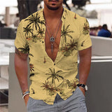 2024 Coconut Tree Shirts For Men 3d Printed Men's Hawaiian Shirt Beach 5xl Short Sleeve Fashion Tops Tee Shirt Man Blouse Camisa