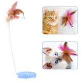 New Cat Feather TPR Silicone Collar Cat's toy Teasing Self-Hey Cat Stick Pet Collar With Bell Feather