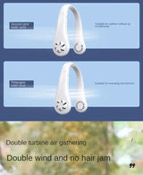 1PC Fan Long Endurance New Mini Neck Portable No Bladeless Hanging Neck Rechargeable Air Cooler 3 Speed Mini Summer Sport Fan