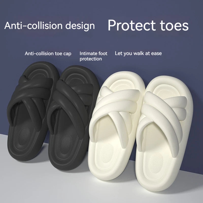 2024 Thick Platform Bathroom Home Slippers Women Fashion Soft Sole EVA Indoor Slides Woman Sandals Summer Non-slip Flip Flops