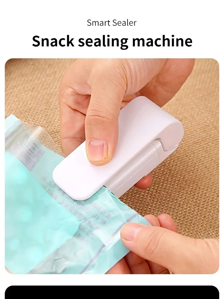 1pc Portable Bag Heat Sealer Plastic Package Storage Bag White Mini Home Sealing Clip Food Snack Fruit Fresh Keeping Gadgets