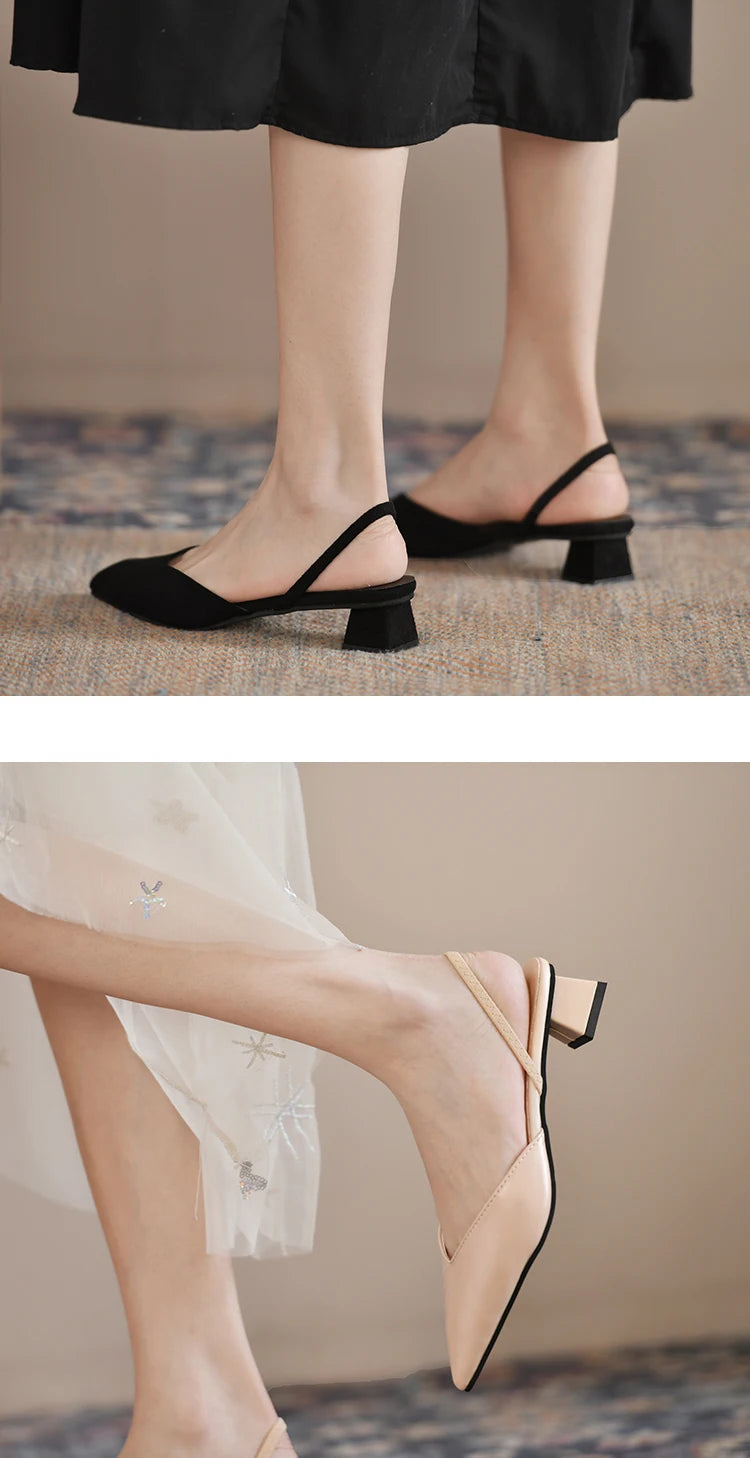 Women's Pointed Toe High Heels Sandals Summer 2024 Sexy Woman Shoes Fashion Decoration Party Wedding Slingback Woman Pumps