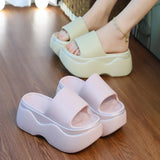 Women Non Slip Elevated Slippers New White Thick Sole EVA Slipper Women Fashion Home Platform Slippers for Summer Outwear Sandal