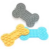 Bone Shape Silicone Licking Pad Pet Dog Peanut Butter Slow Food Bowl Eating for Cats Dogs Feeder Feeding Lickmat