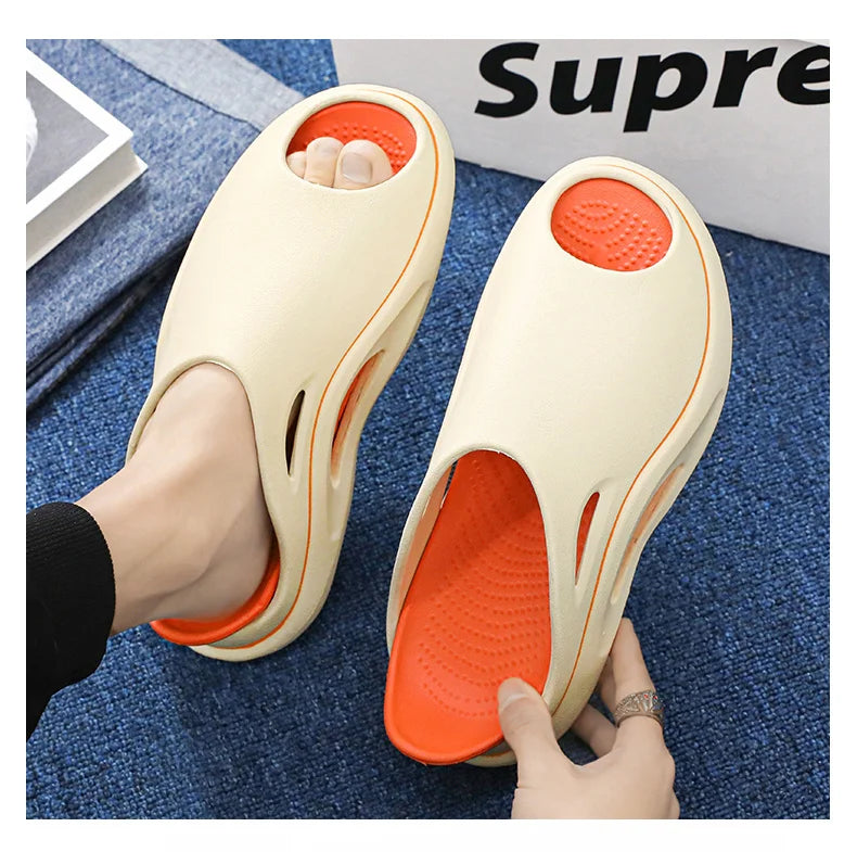 Thick Platform Bathroom Home Slippers men Fashion Soft Sole EVA Indoor Slides men's Sandals 2023 Summer Non-slip Flip Flops