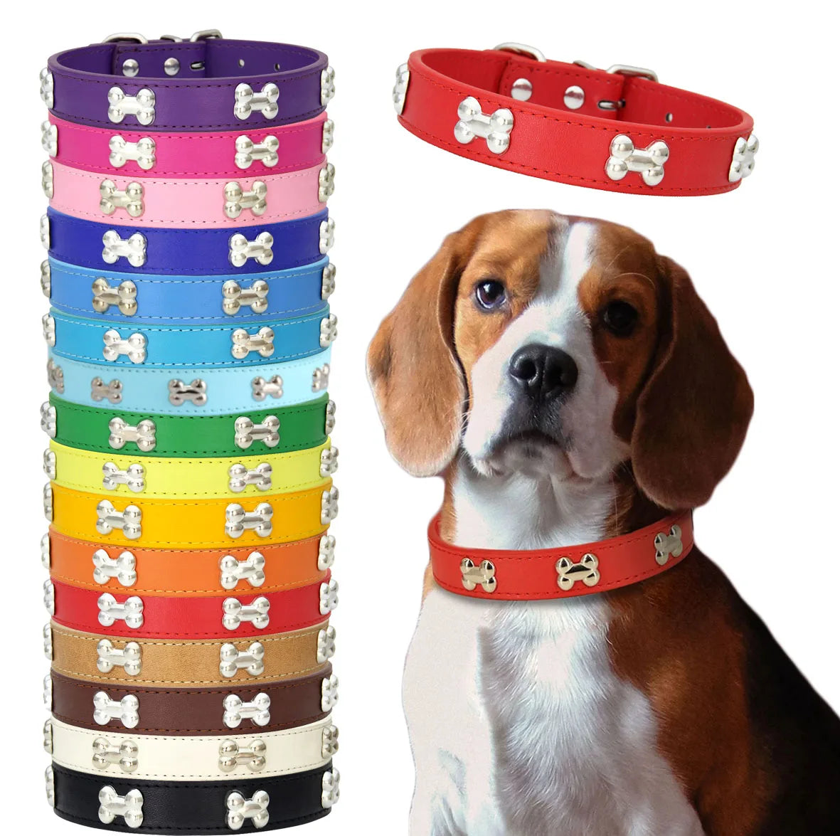 Leather Dog Collar Personalized  For Big Dogs Cute Cat Dog Collars Luxury Designer Leather For Small Dogs Cats Pet Accessories