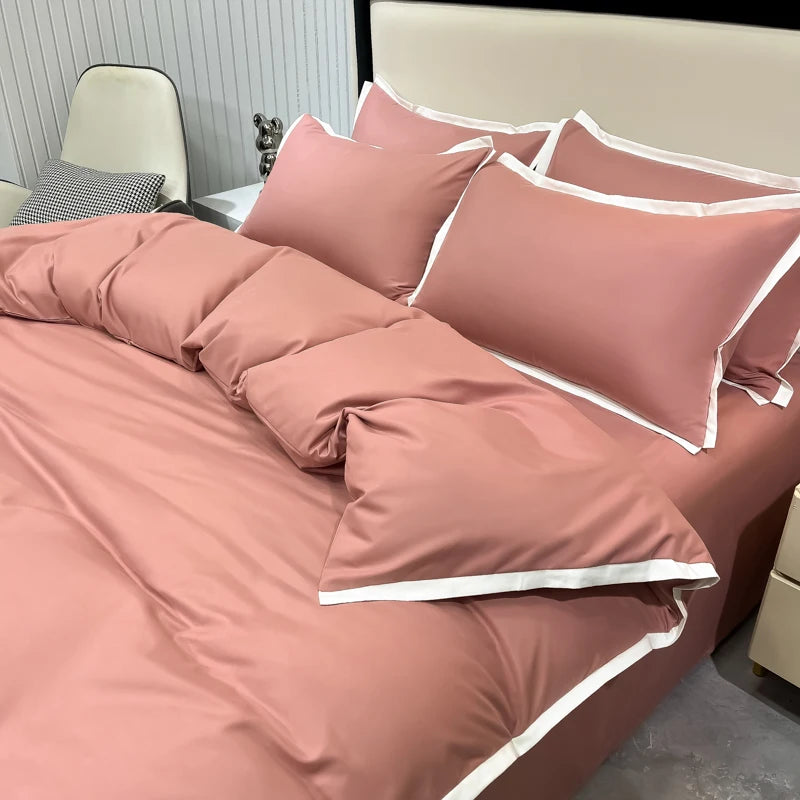 Simple Style Bedding Sets постельное белье Washed Brushed Duvet Cover with Pillowcase Luxury Bedsheets Set Queen/King Size Bed