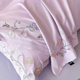 100% Cotton Bed Linen 4 Pcs Embroidered Comforter Bedding Set Couple Duvet Quilt Cover Double Sheets Set and Pillow Case Luxury