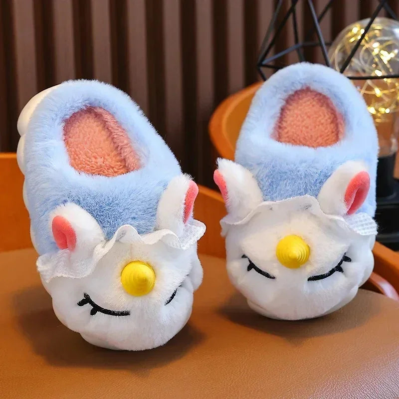 New Winter Kids Plush Slippers Cartoon Unicorn Children's Indoor Slides Non-Slip Soft Mule Girls Boys Warm House Cotton Shoes