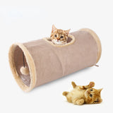 Pet Cat Plush Channel Foldable Suede Tunnel Educational Toy Warm Winter Interactive Toys for Cat Supplies