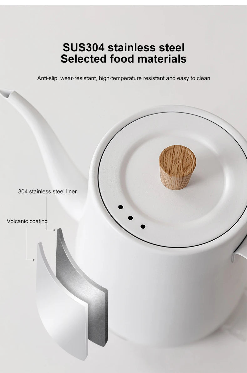 Gooseneck Electric Kettle 800ml Hand Brew Coffee Pot smart Teapot Temperature Control Pot 1000W Rapid Heating Kettle 110v/220v