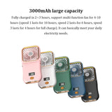 Hanging Neck Fans Mini Portable Folding USB Charging 3000mAh Power Bank Portable Handheld Desktop Multi Function Fan