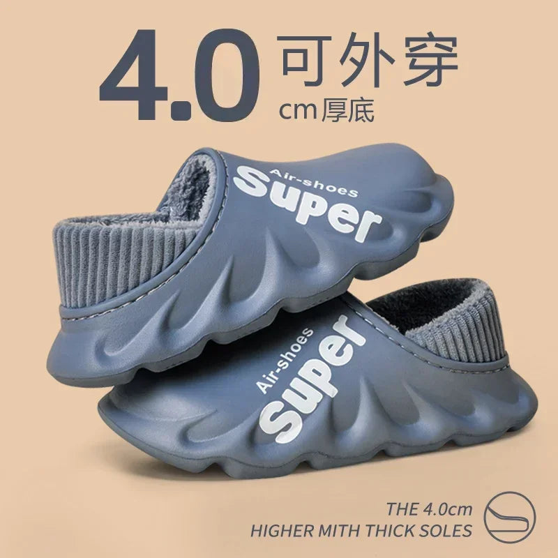 New Winter Men Warm Shoes Home Cotton Shoes Outdoor Waterproof Couple Snow Shoes Women Casual Shoes Indoor Slipper Bedroom Shoes