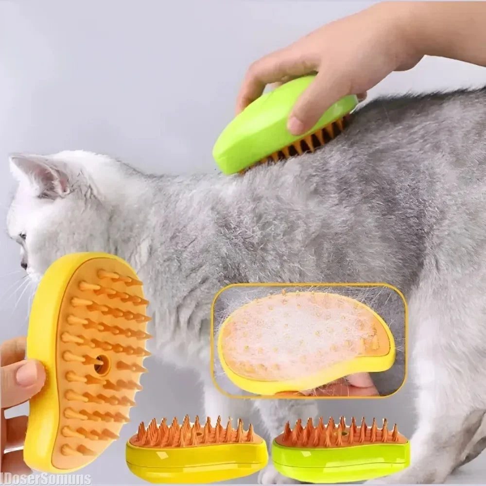 Electric Sprayer Massage Pet Grooming Tool Dog Cat Steamy Brush Steam Brush Shedding 3 in 1 Electric Sprays Massage Combs