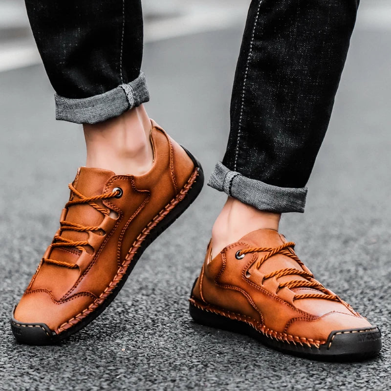 Leather designer Men Trend Casual Shoes Breathable Male Non-slip Footwear Golf Shoes Light Men Loafes Avenue merchant shoes