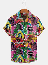 2023 Summer New Men's Shirt 3D Printed Horror Pattern Hawaiian Fashion Designer Men's Horror Shirts Movie Print 3XL Tops