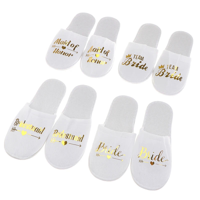 1 Pair Bride Wedding Decoration Bridesmaid Party Slippers Ladies Party Supplies