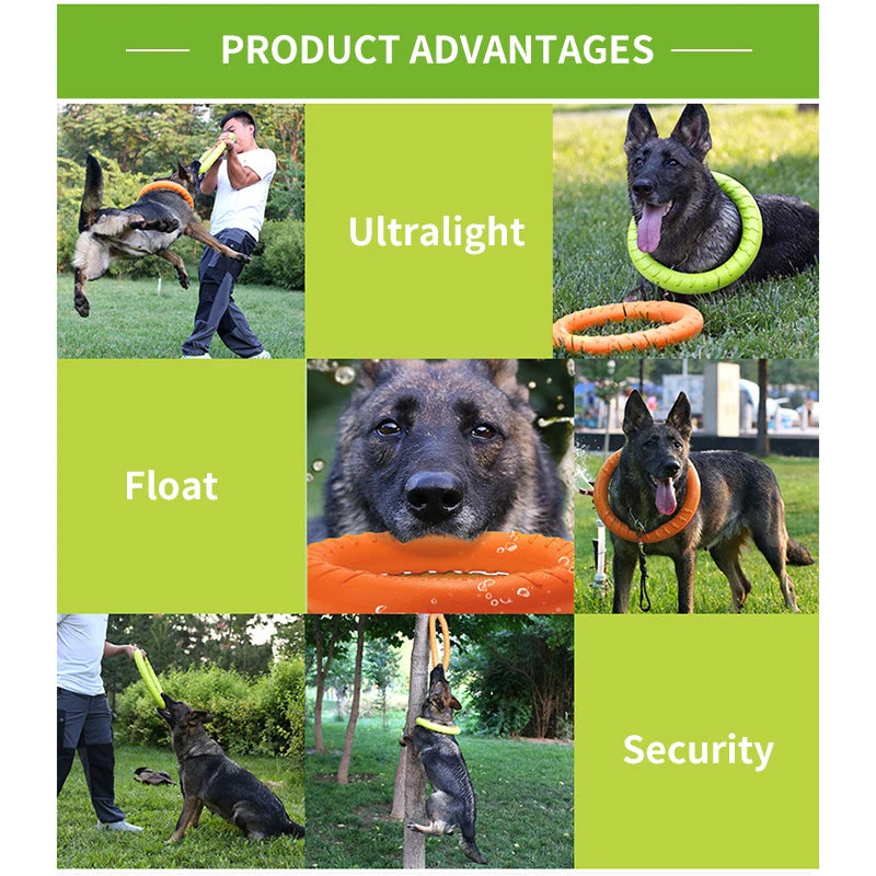 Dog Toys EVA Pet Flying Disk Training Ring Puller Anti-Bite Floating Outdoor Interactive Training Supplies Dog Toys