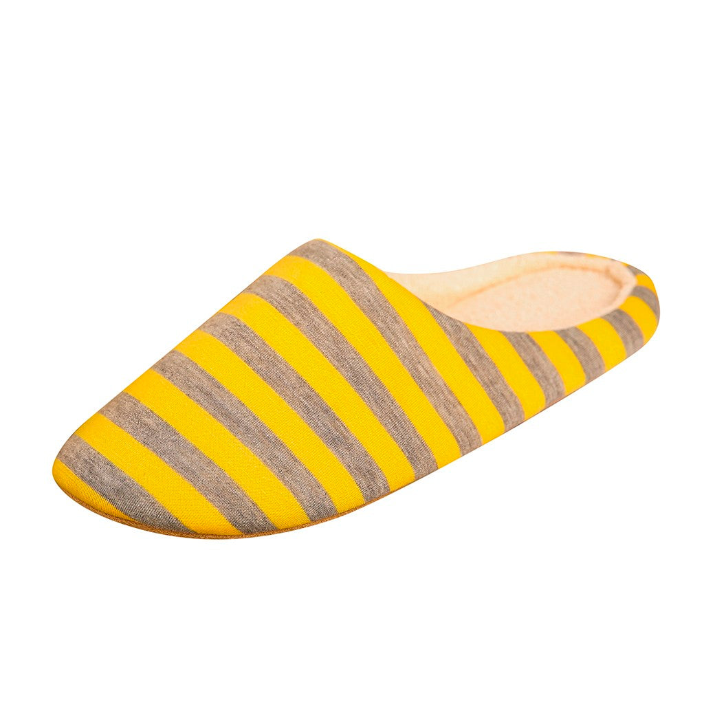 Women House Shoes 2024 Soft Striped Indoor Mute Cotton Slippers Non-Slip Slippers Warm Plush Unisex Comfort Home Floor Slipper