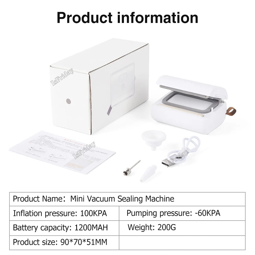 Mini vacuum Sealer Vacuum Compression Bag Food Bag Machine Portable Plastic Bag Clip Sealing Machine Household Vacuum Machine